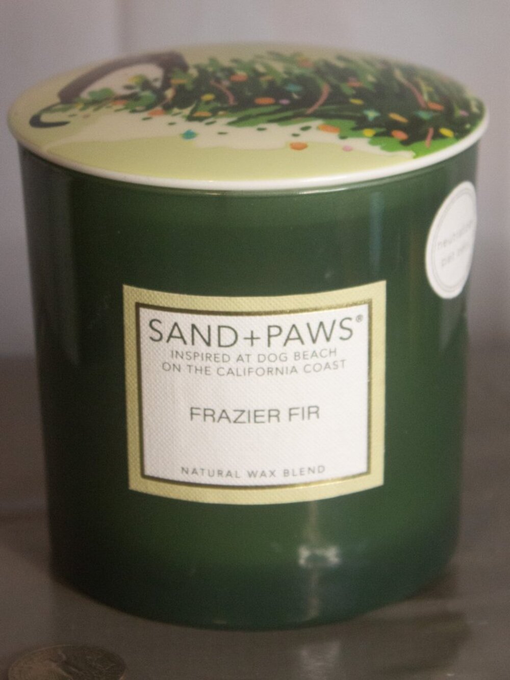Sand + Paws Scented Candle Frazier Fir 14 oz. New Unused Jar Candle Christmas